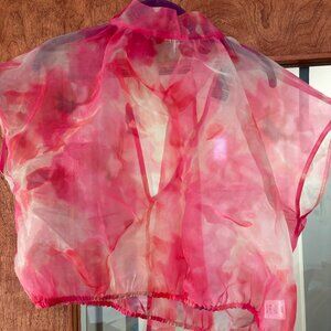 Beautiful Sheer Floral Blouson, Size L, Sunday in Brooklyn